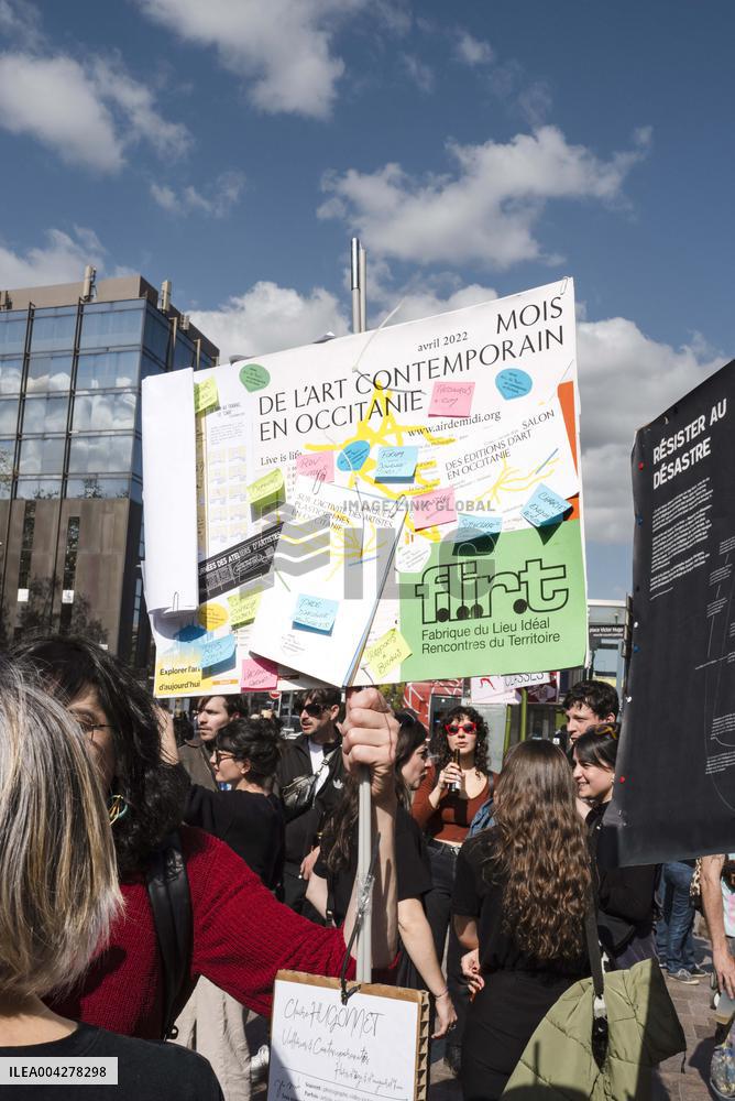 Demonstration Artists Against Precarity in Toulouse