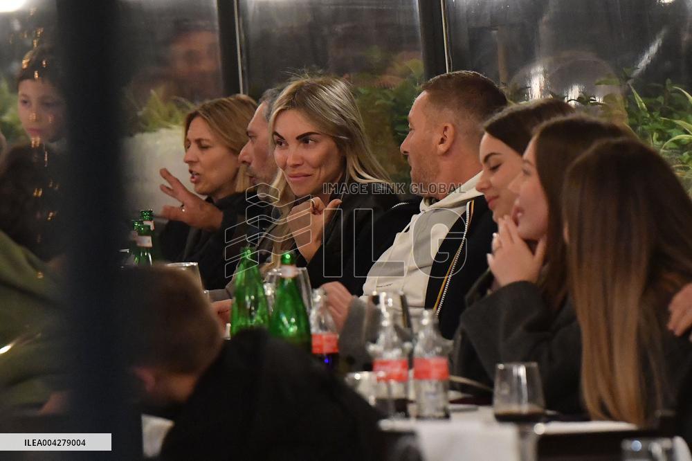 Francesco Totti Dines with Noemi and Cristian in Rome - Italy