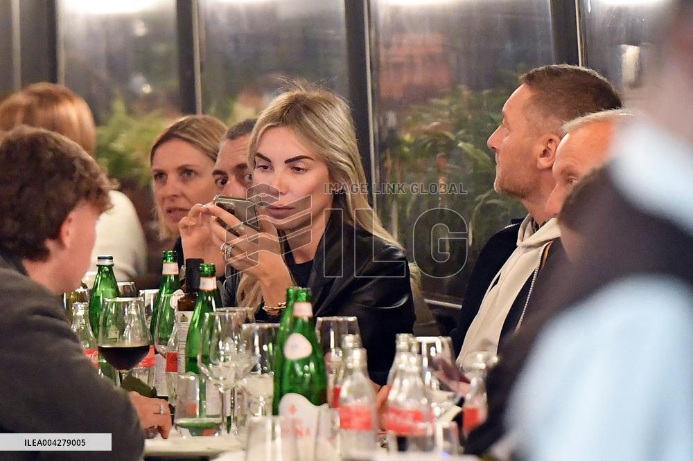 Francesco Totti Dines with Noemi and Cristian in Rome - Italy
