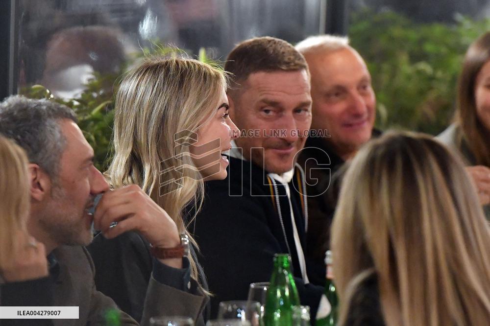 Francesco Totti Dines with Noemi and Cristian in Rome - Italy