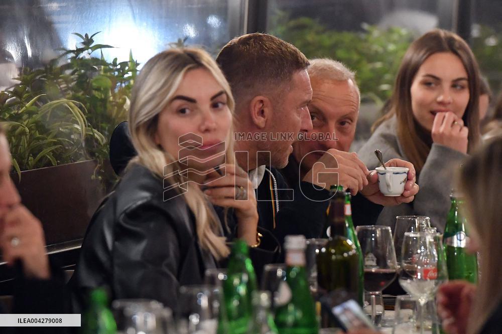 Francesco Totti Dines with Noemi and Cristian in Rome - Italy