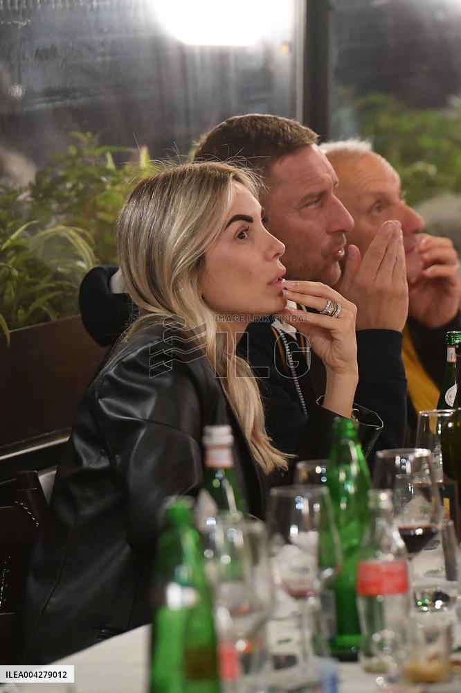 Francesco Totti Dines with Noemi and Cristian in Rome - Italy