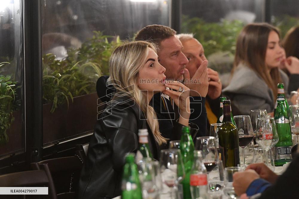 Francesco Totti Dines with Noemi and Cristian in Rome - Italy