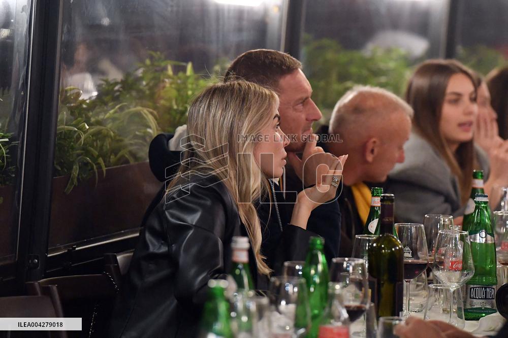 Francesco Totti Dines with Noemi and Cristian in Rome - Italy