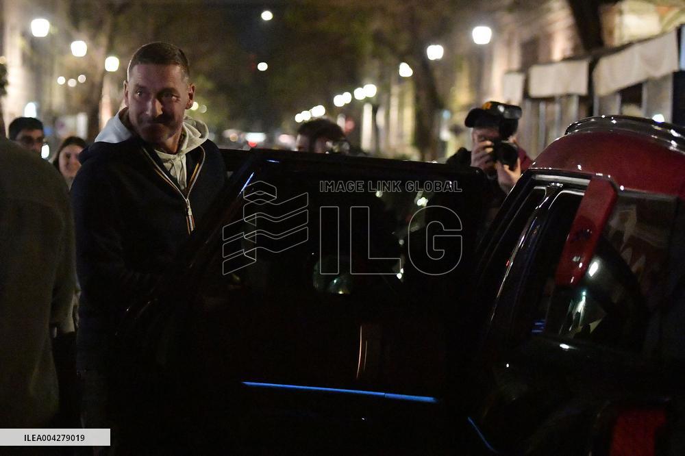 Francesco Totti Dines with Noemi and Cristian in Rome - Italy