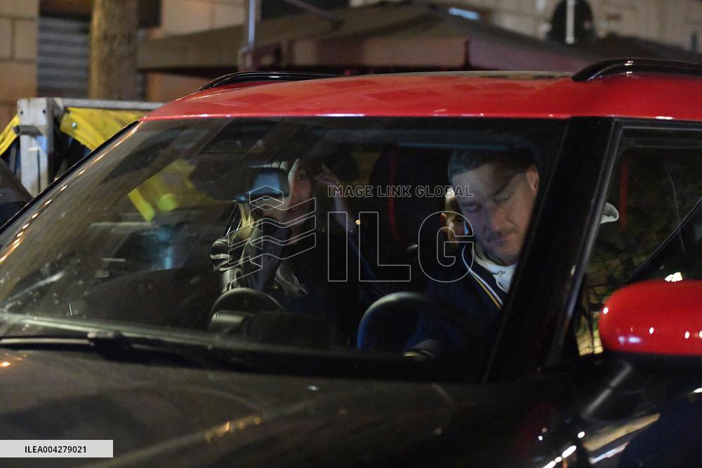 Francesco Totti Dines with Noemi and Cristian in Rome - Italy