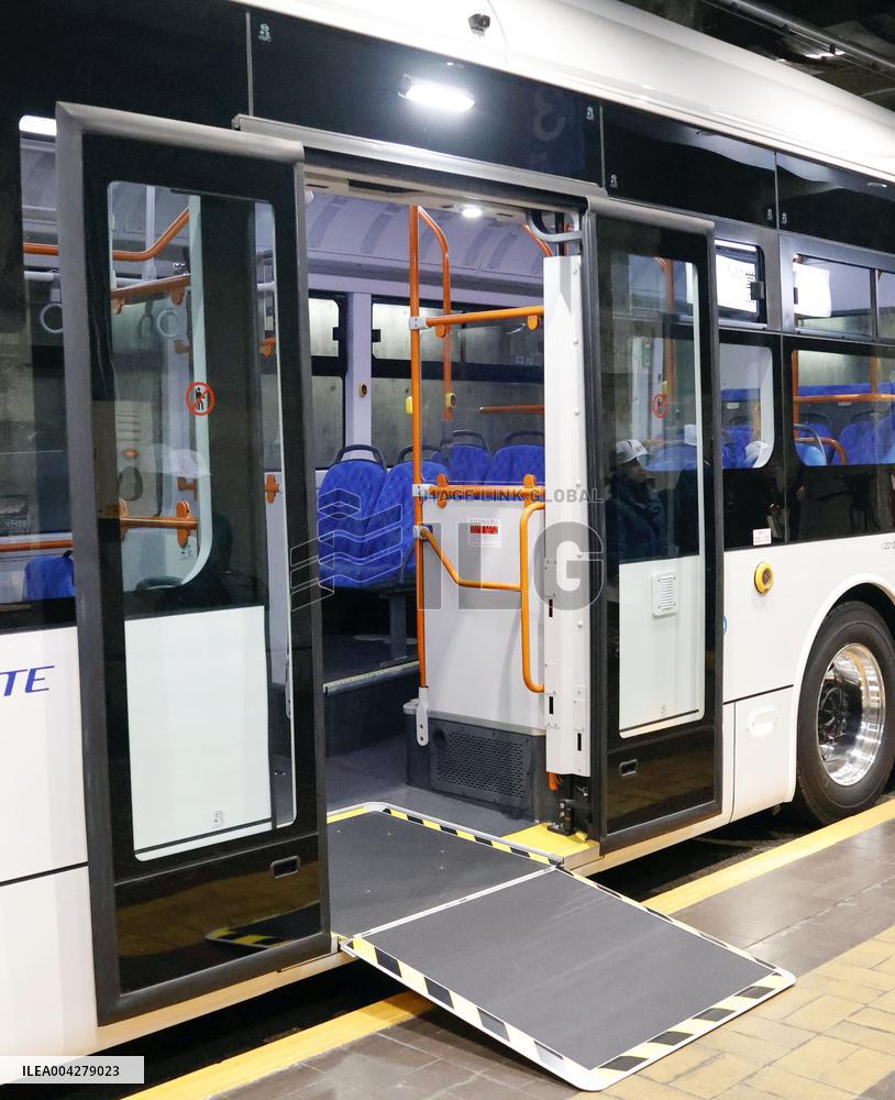 Electric bus to run on Alpine route in central Japan