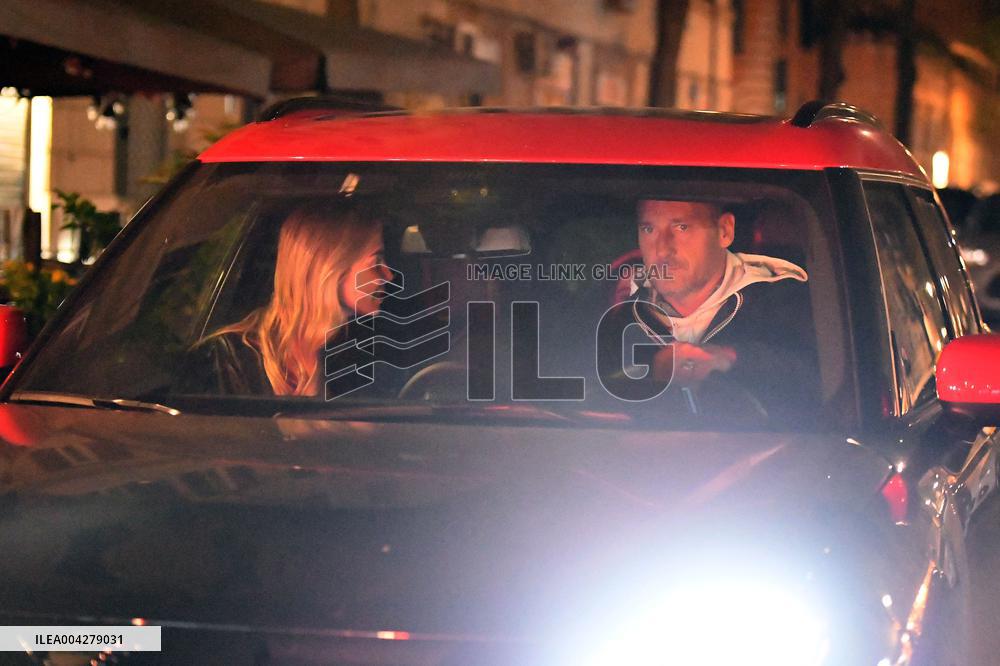 Francesco Totti Dines with Noemi and Cristian in Rome - Italy