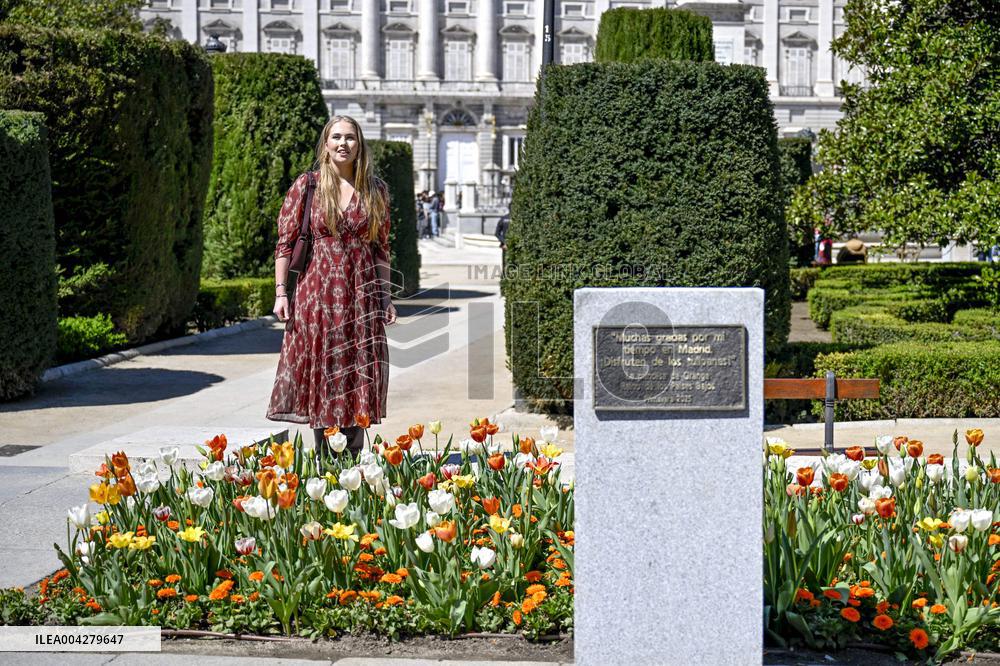 Princess Amalia Of The Netherlands Unveils A Plaque - Madrid