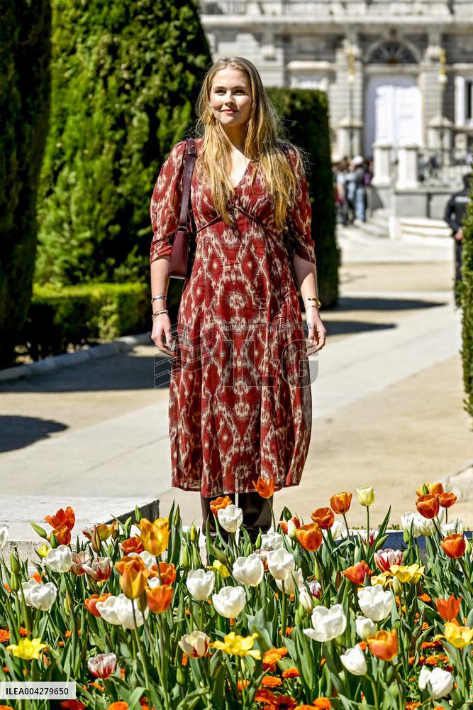Princess Amalia Of The Netherlands Unveils A Plaque - Madrid