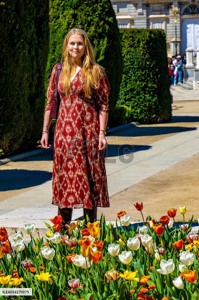 Princess Amalia Of The Netherlands Unveils A Plaque - Madrid