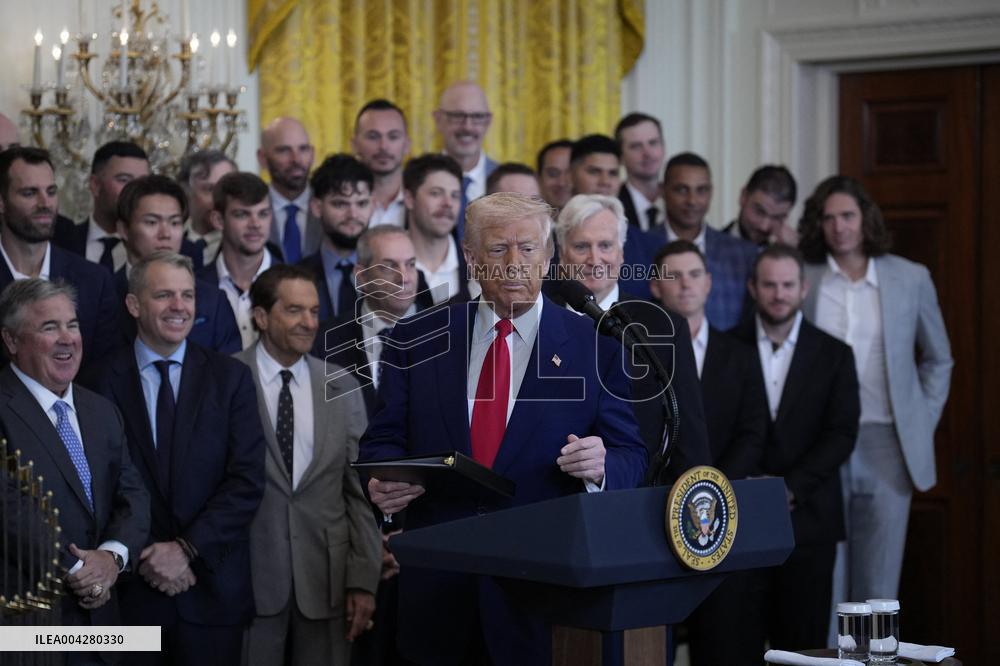 Donald Trump welcomes Los Angeles Dodgers - Washington