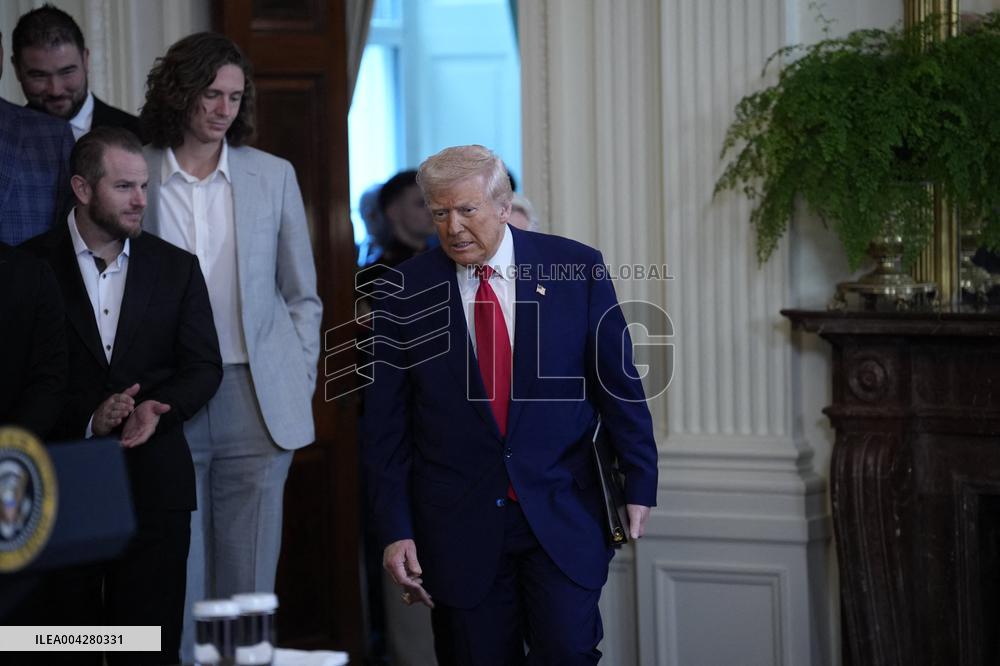 Donald Trump welcomes Los Angeles Dodgers - Washington