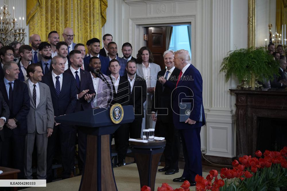 Donald Trump welcomes Los Angeles Dodgers - Washington