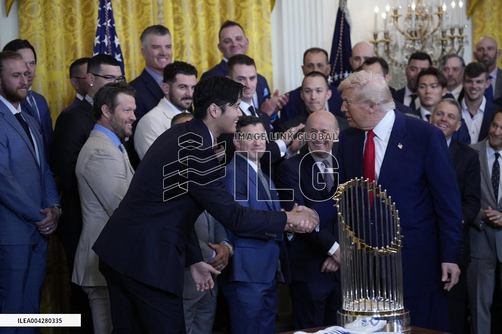 Donald Trump welcomes Los Angeles Dodgers - Washington