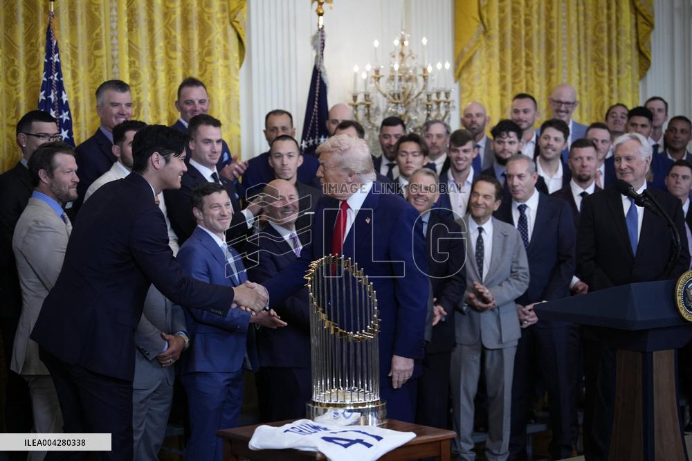 Donald Trump welcomes Los Angeles Dodgers - Washington