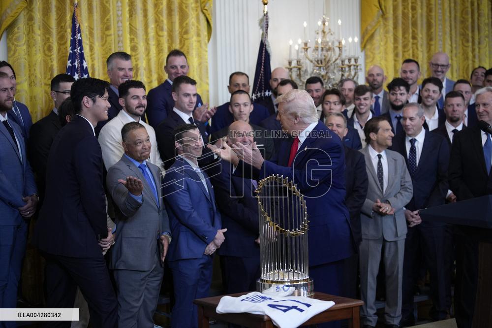 Donald Trump welcomes Los Angeles Dodgers - Washington