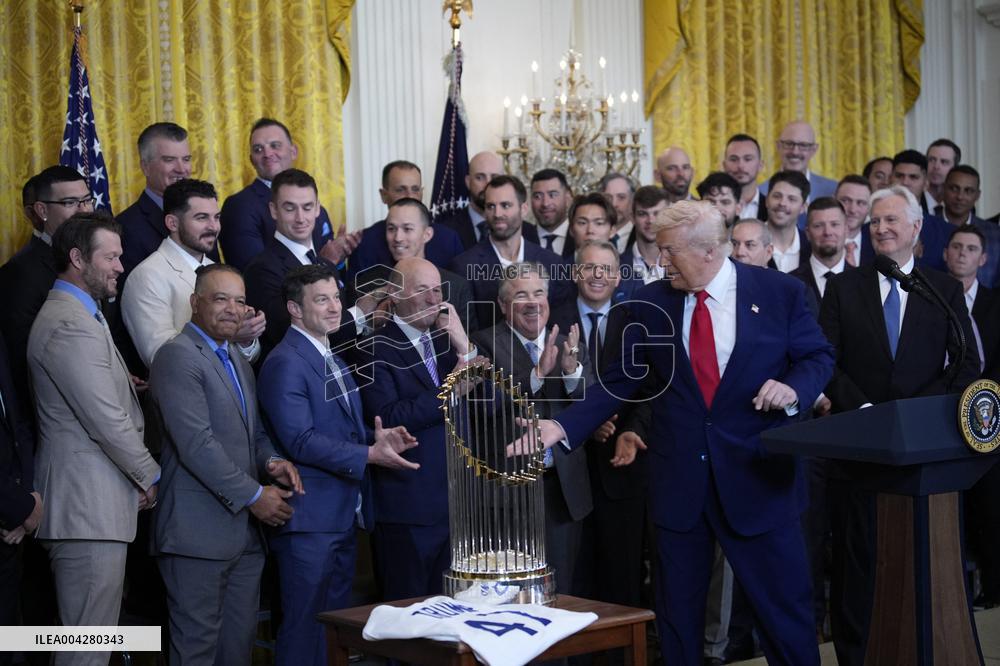 Donald Trump welcomes Los Angeles Dodgers - Washington