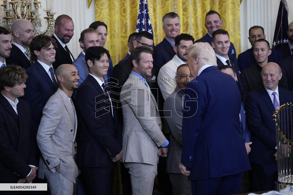 Donald Trump welcomes Los Angeles Dodgers - Washington