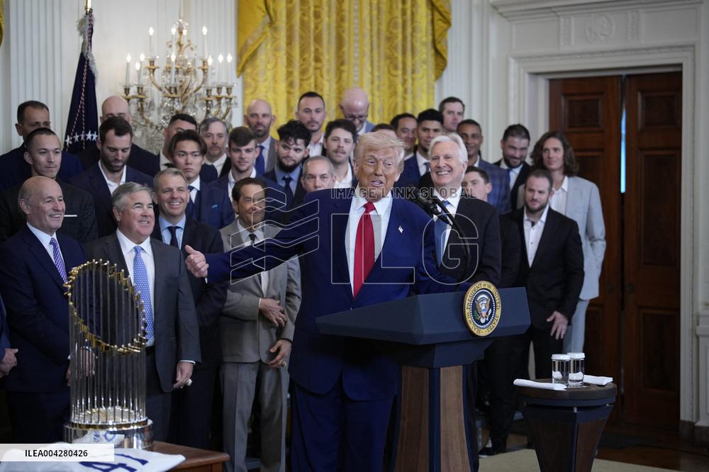 Donald Trump welcomes Los Angeles Dodgers - Washington