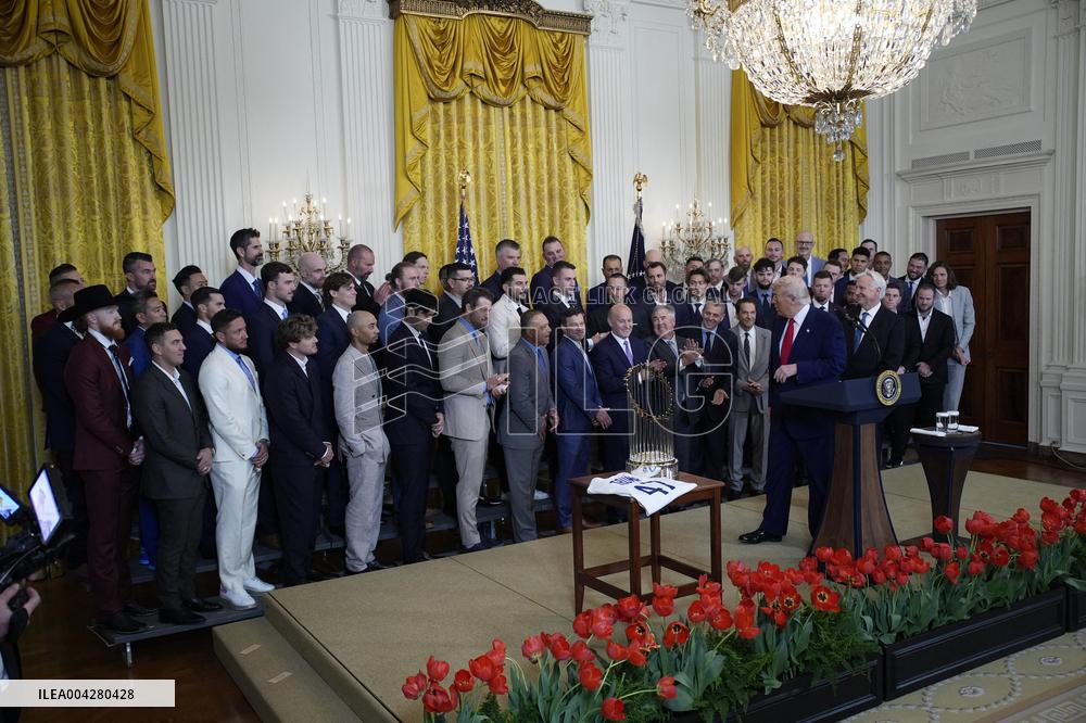 Donald Trump welcomes Los Angeles Dodgers - Washington