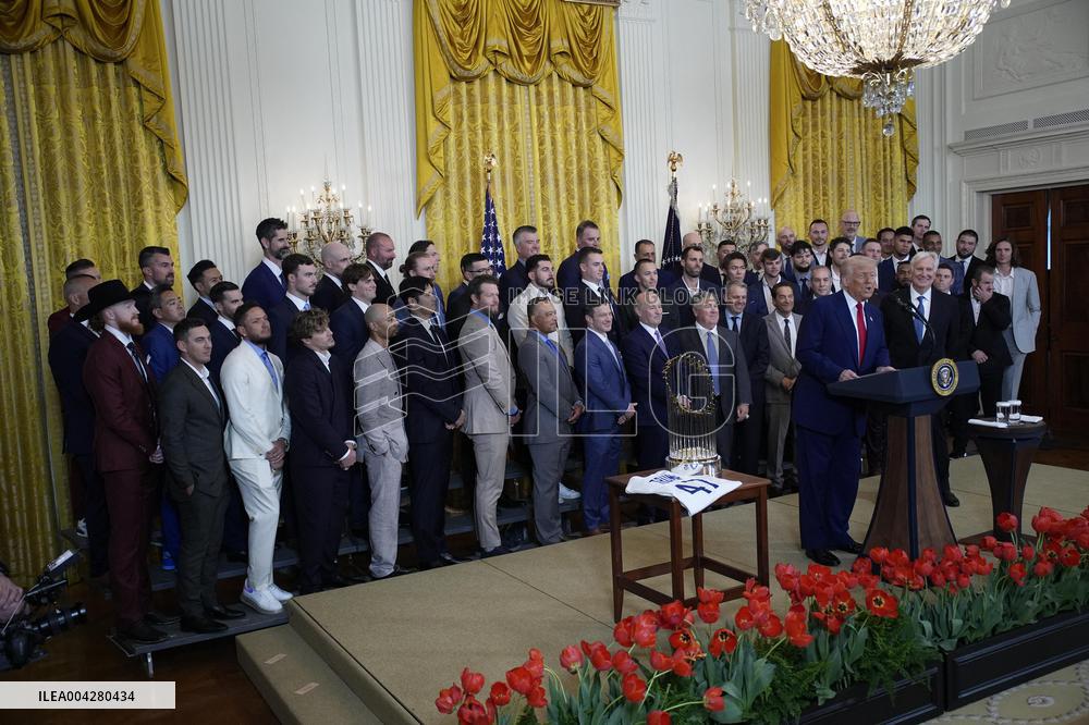 Donald Trump welcomes Los Angeles Dodgers - Washington