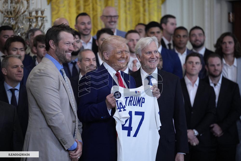 Donald Trump welcomes Los Angeles Dodgers - Washington