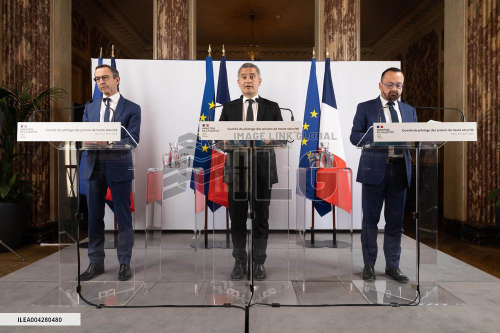 Press conference on the creation of high-security prisons - Paris