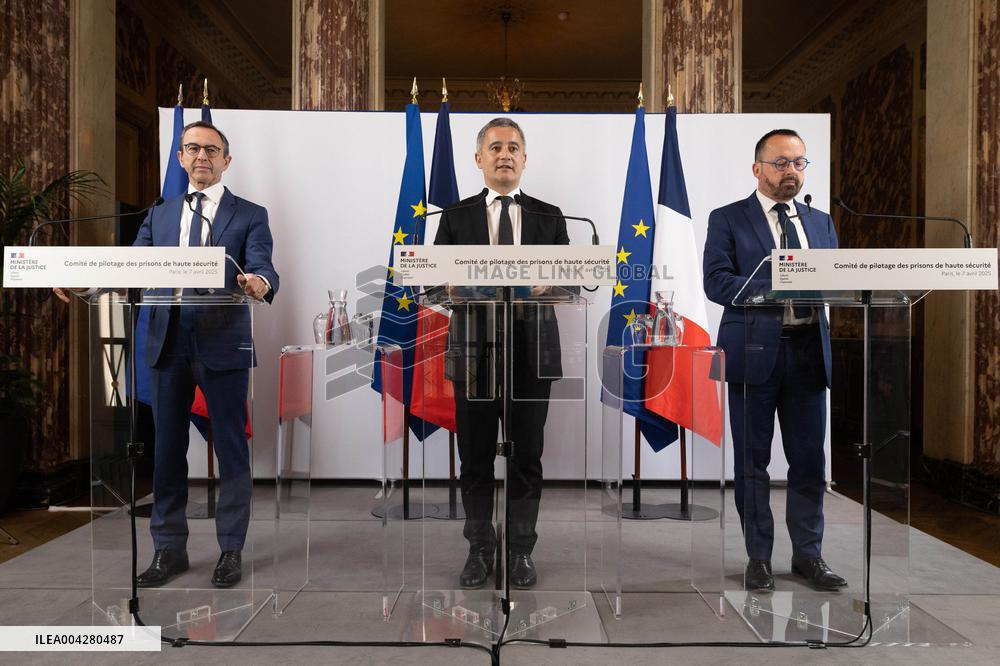 Press conference on the creation of high-security prisons - Paris