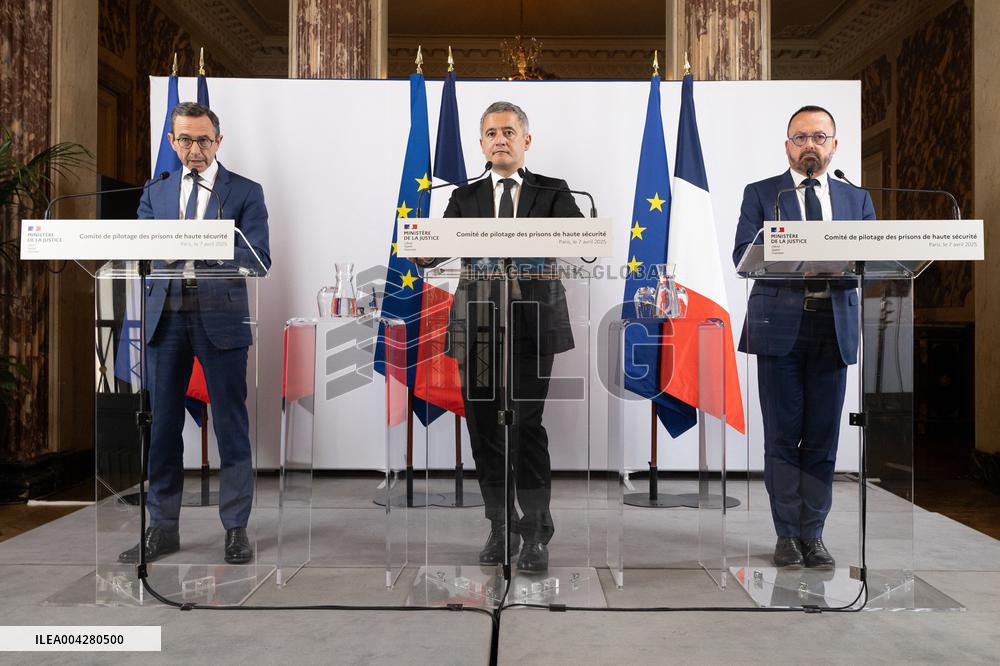 Press conference on the creation of high-security prisons - Paris