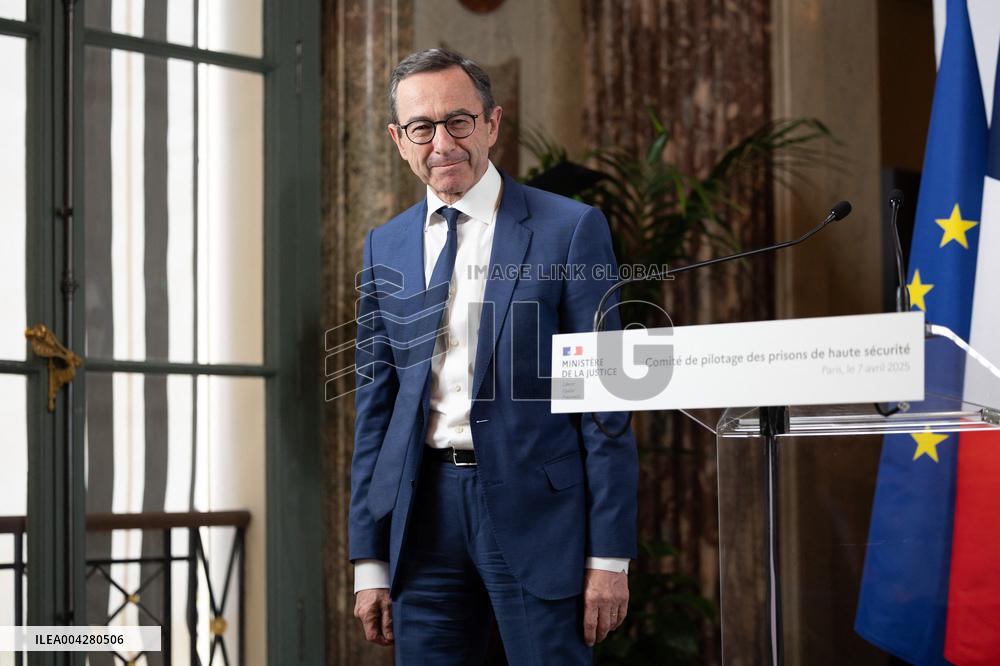 Press conference on the creation of high-security prisons - Paris