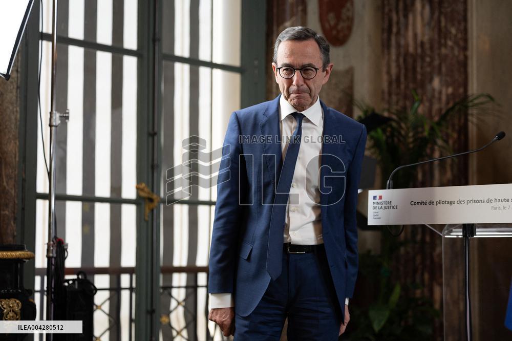 Press conference on the creation of high-security prisons - Paris