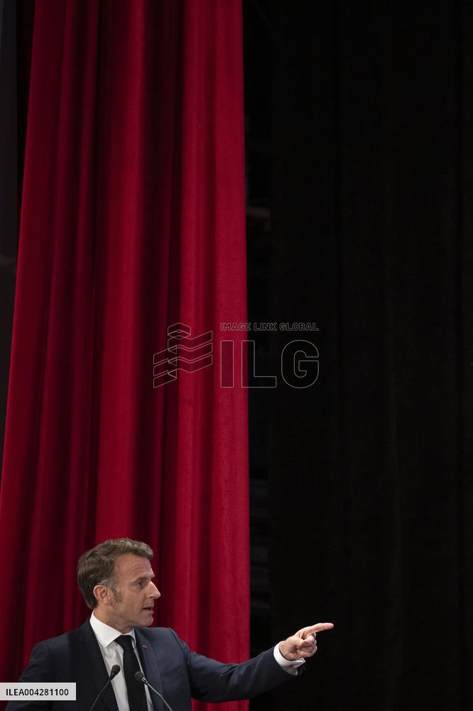 President Macron Visits Cairo University - Egypt