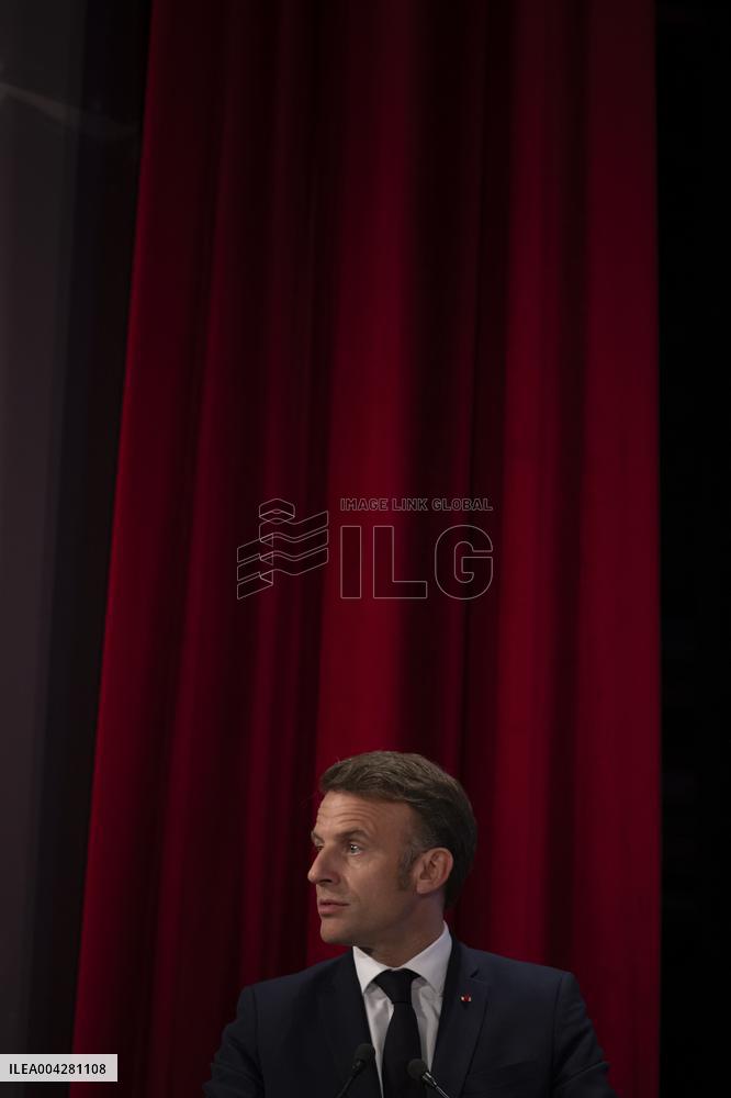 President Macron Visits Cairo University - Egypt