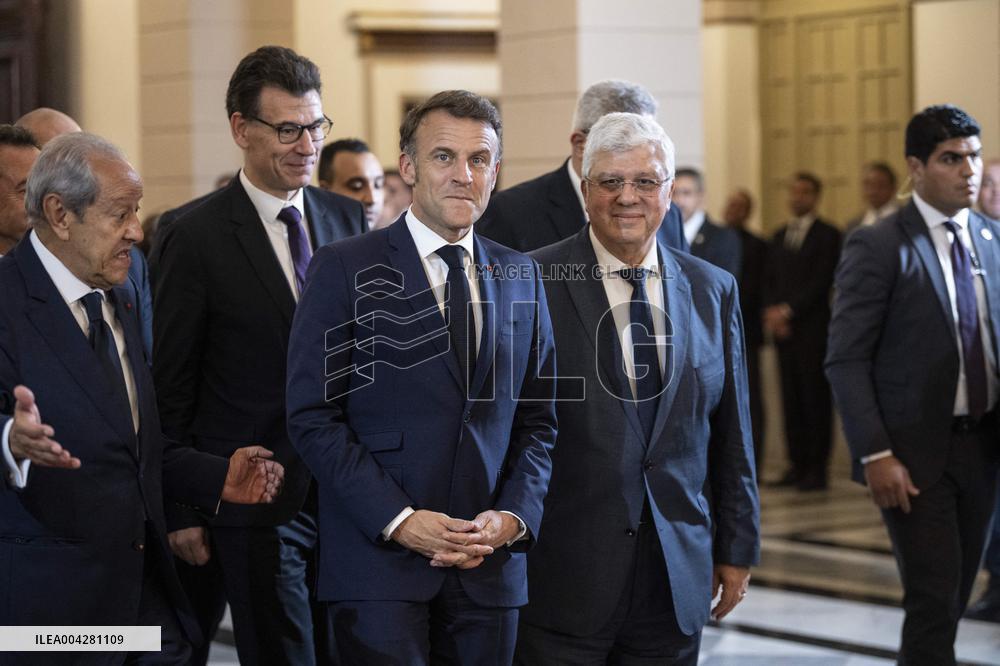President Macron Visits Cairo University - Egypt