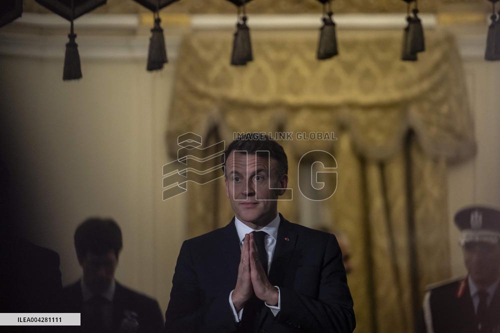 President Macron Visits Cairo University - Egypt