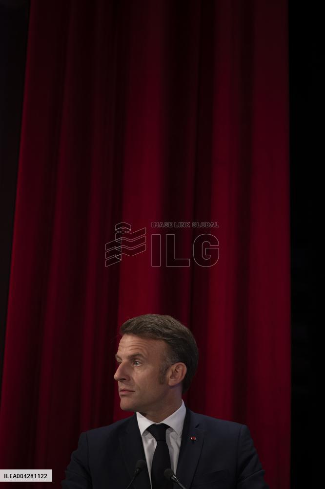 President Macron Visits Cairo University - Egypt