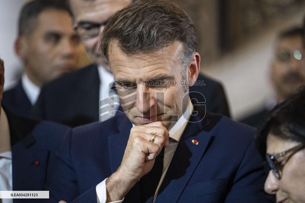 President Macron Visits Cairo University - Egypt