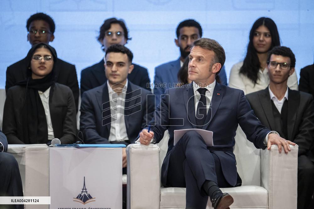 President Macron Visits Cairo University - Egypt