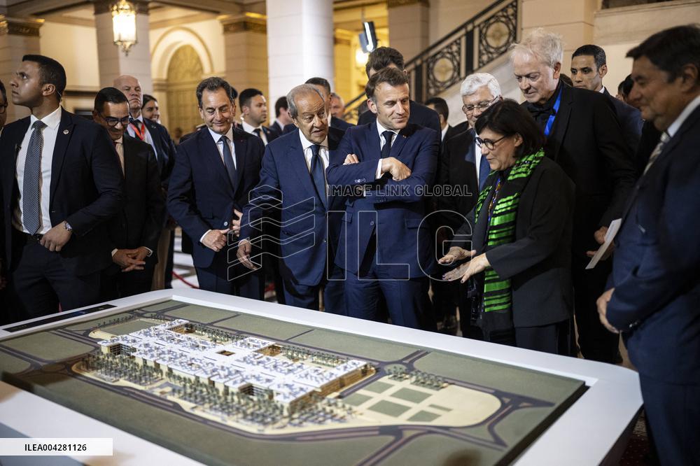 President Macron Visits Cairo University - Egypt