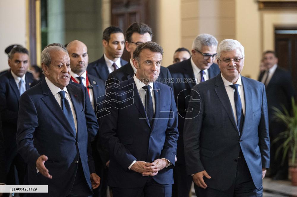 President Macron Visits Cairo University - Egypt