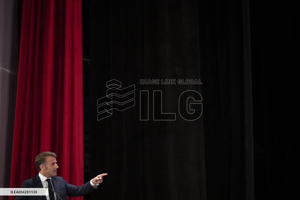 President Macron Visits Cairo University - Egypt