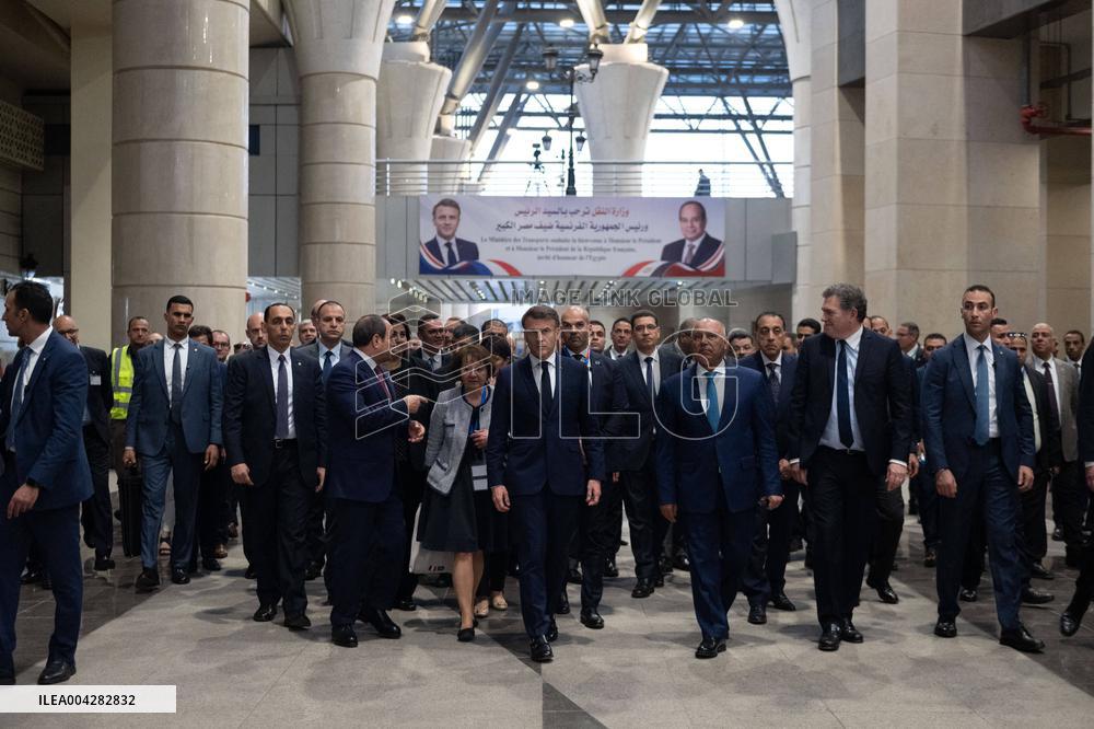Presidents Sissi And Macron Ride The Metro - Cairo