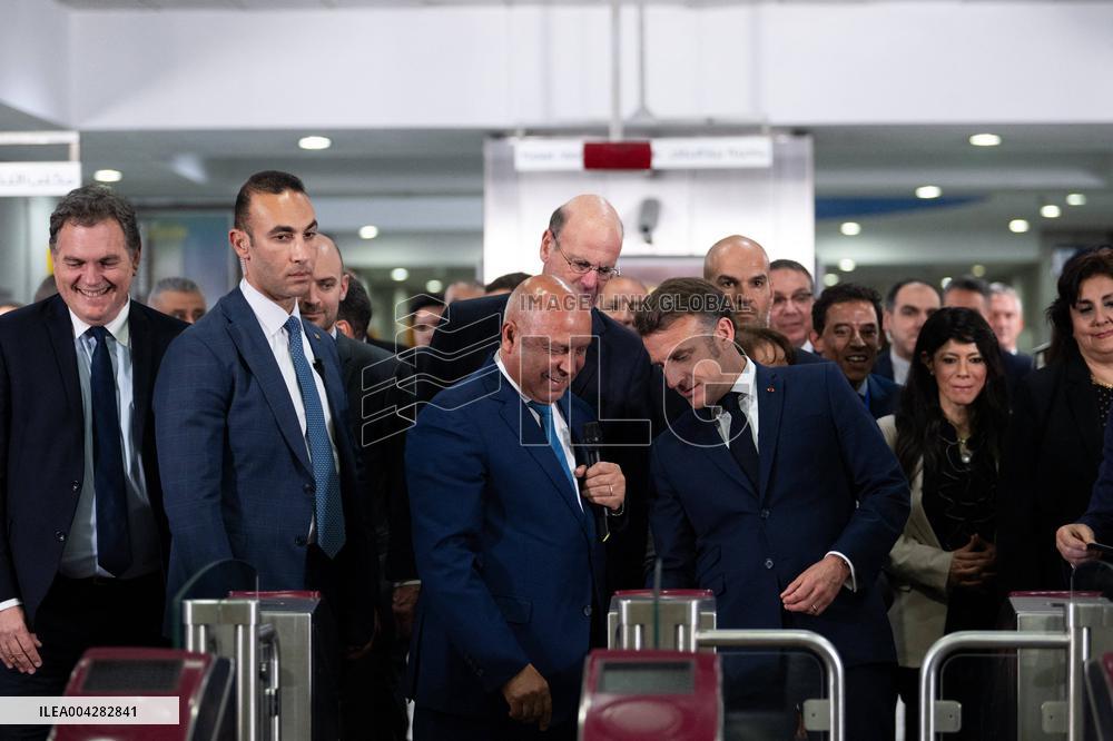 Presidents Sissi And Macron Ride The Metro - Cairo