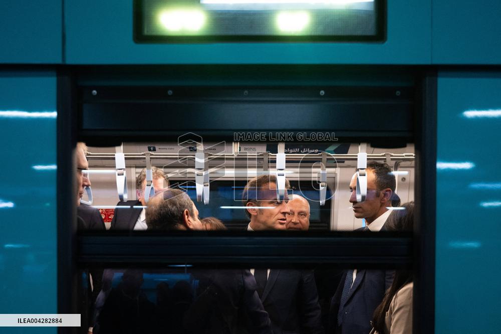 Presidents Sissi And Macron Ride The Metro - Cairo