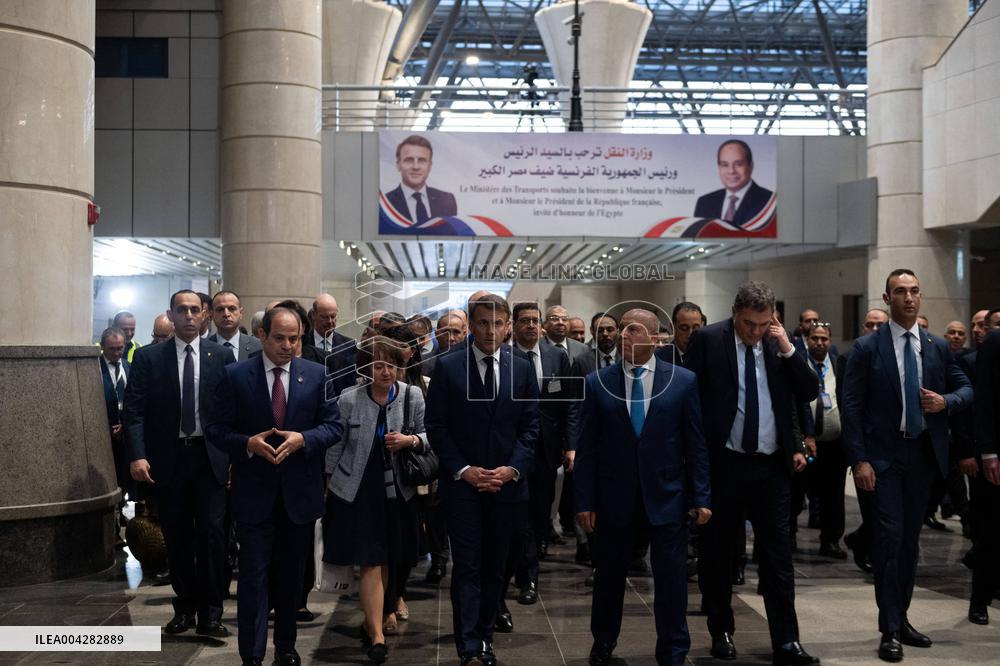 Presidents Sissi And Macron Ride The Metro - Cairo