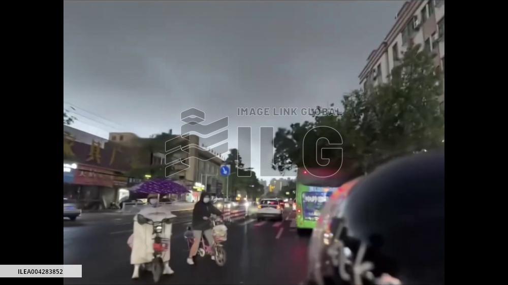 China: Black Rain Falls in Huizhou, Guangdong Following Local Warehouse Fire