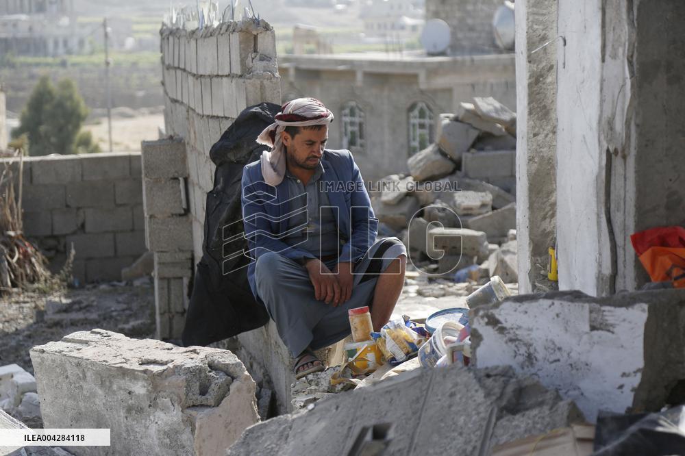 US Airstrikes In Sanaa - Yemen