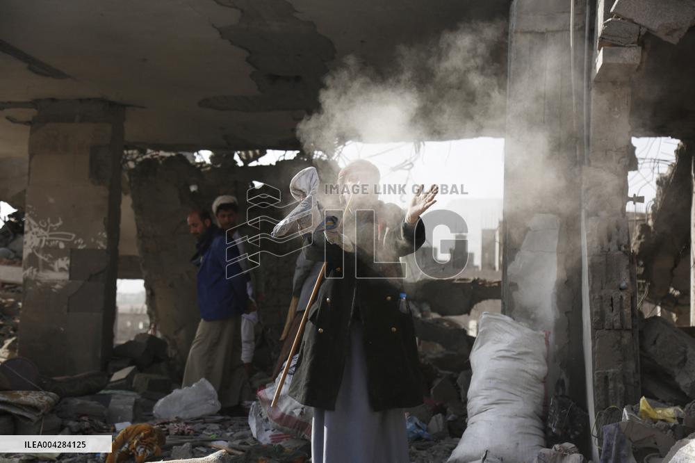 US Airstrikes In Sanaa - Yemen