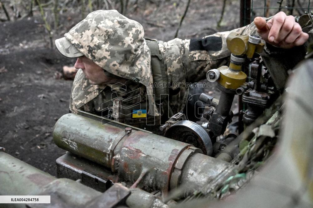 Artillery unit of Ukraines 108th Territorial Defence Brigade in Zaporizhzhia region